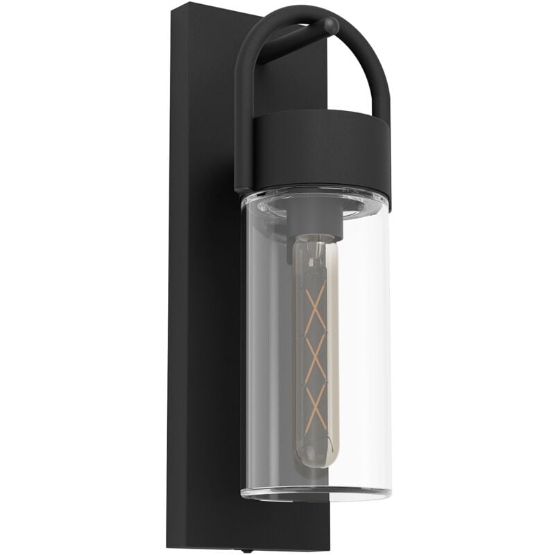 foto del prodotto eglo applique esterno contemporanea carraro acciaio nero 1 luce e27