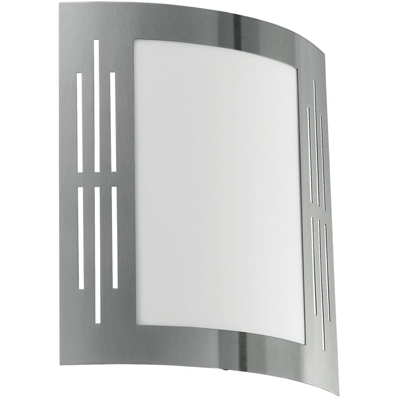 foto del prodotto eglo applique esterno contemporanea city acciaio argento 1 luce e27