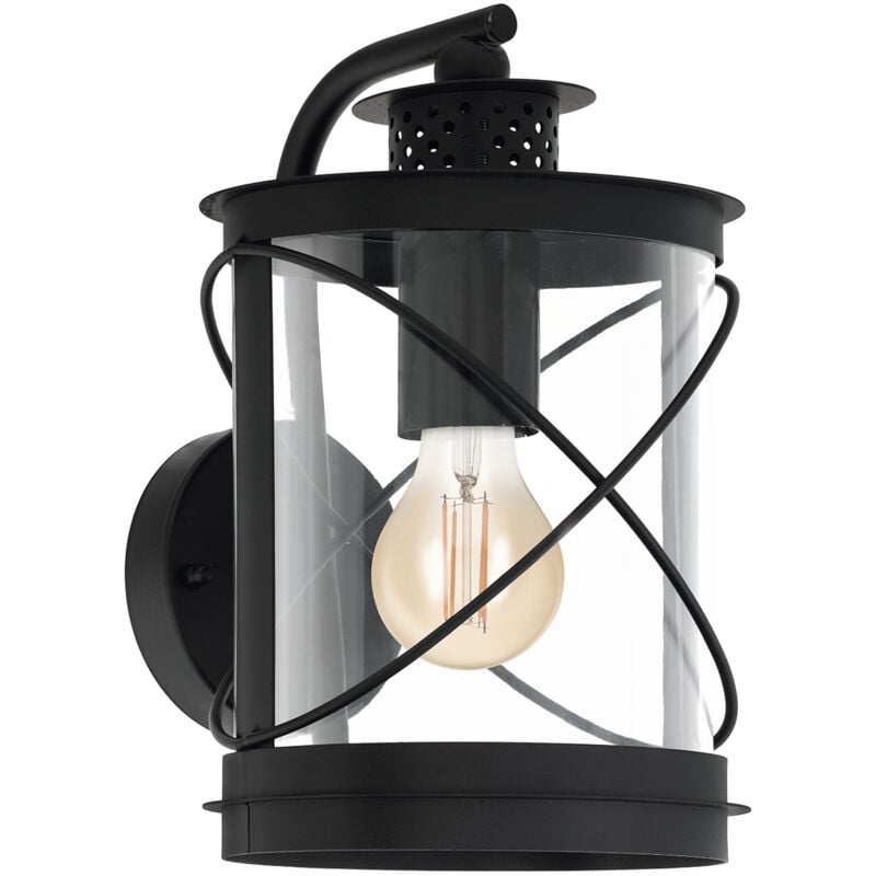 foto del prodotto eglo applique esterno contemporanea hilburn metallo nero 1 luce e27