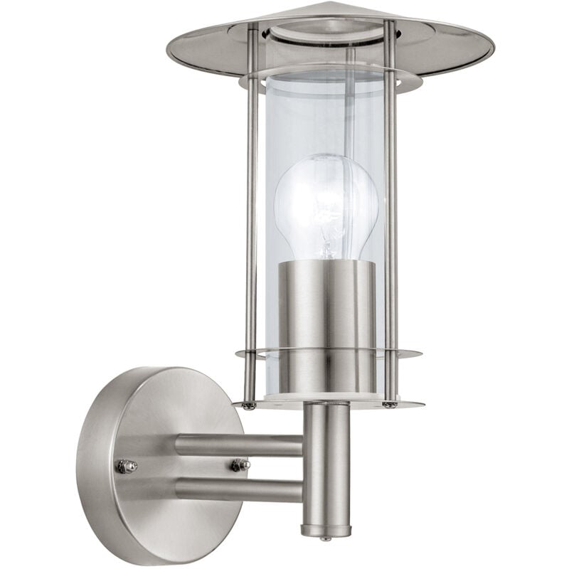 foto del prodotto eglo applique esterno contemporanea lisio acciaio argento 1 luce e27 h30cm