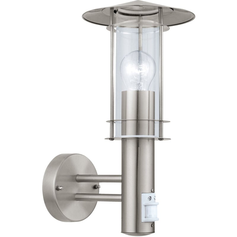 foto del prodotto eglo applique esterno contemporanea lisio acciaio argento 1 luce e27 h36cm