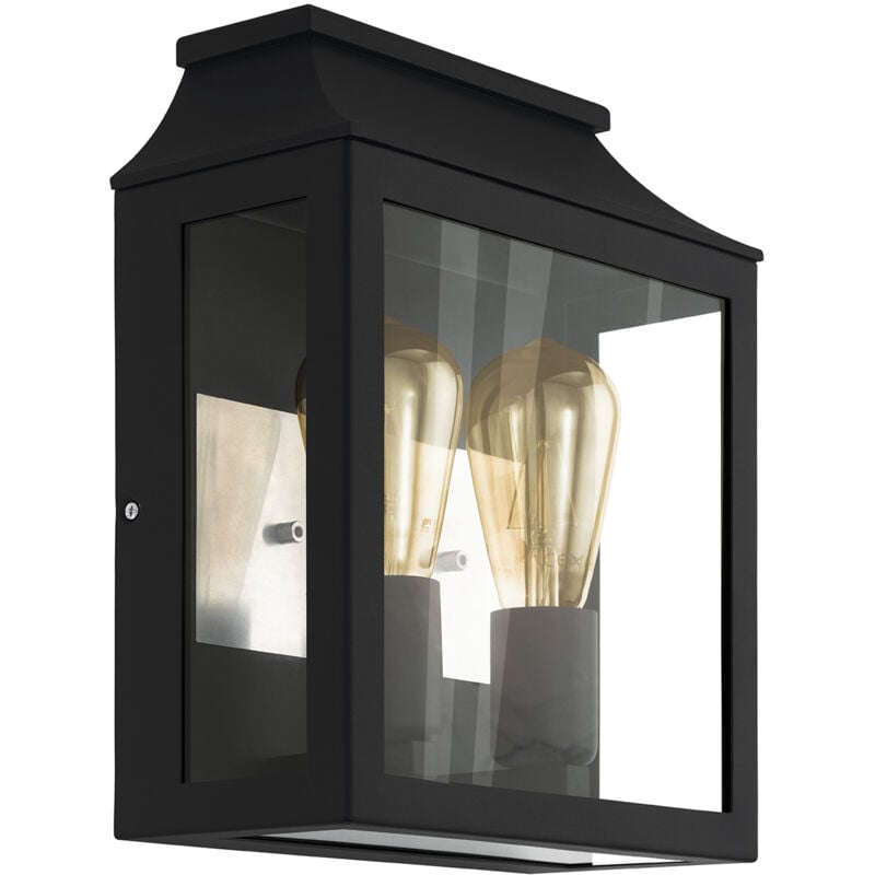 foto del prodotto eglo applique esterno contemporanea soncino alluminio nero 2 luci e27
