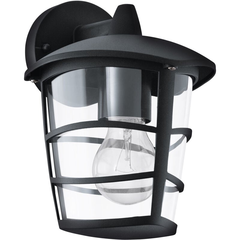foto del prodotto eglo applique esterno moderna aloria alluminio nero policarbonato bianco 1 luce e27