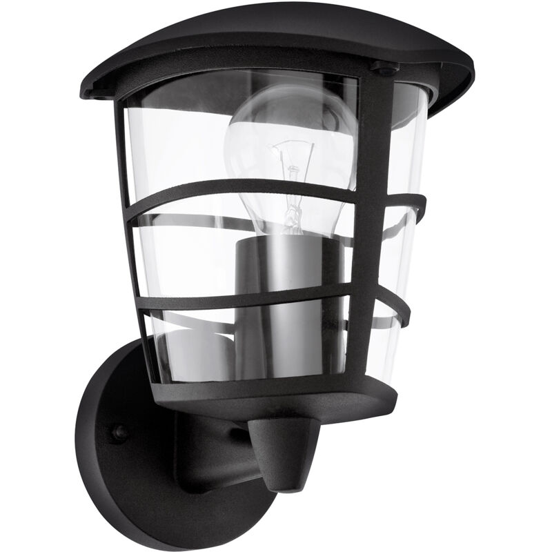 foto del prodotto eglo applique esterno moderna aloria alluminio nero policarbonato trasp 1 luce e27