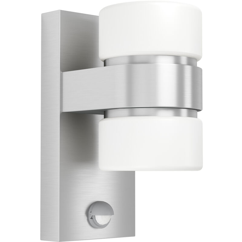 foto del prodotto eglo applique esterno moderna atollari alluminio argento policarbonato bianco led