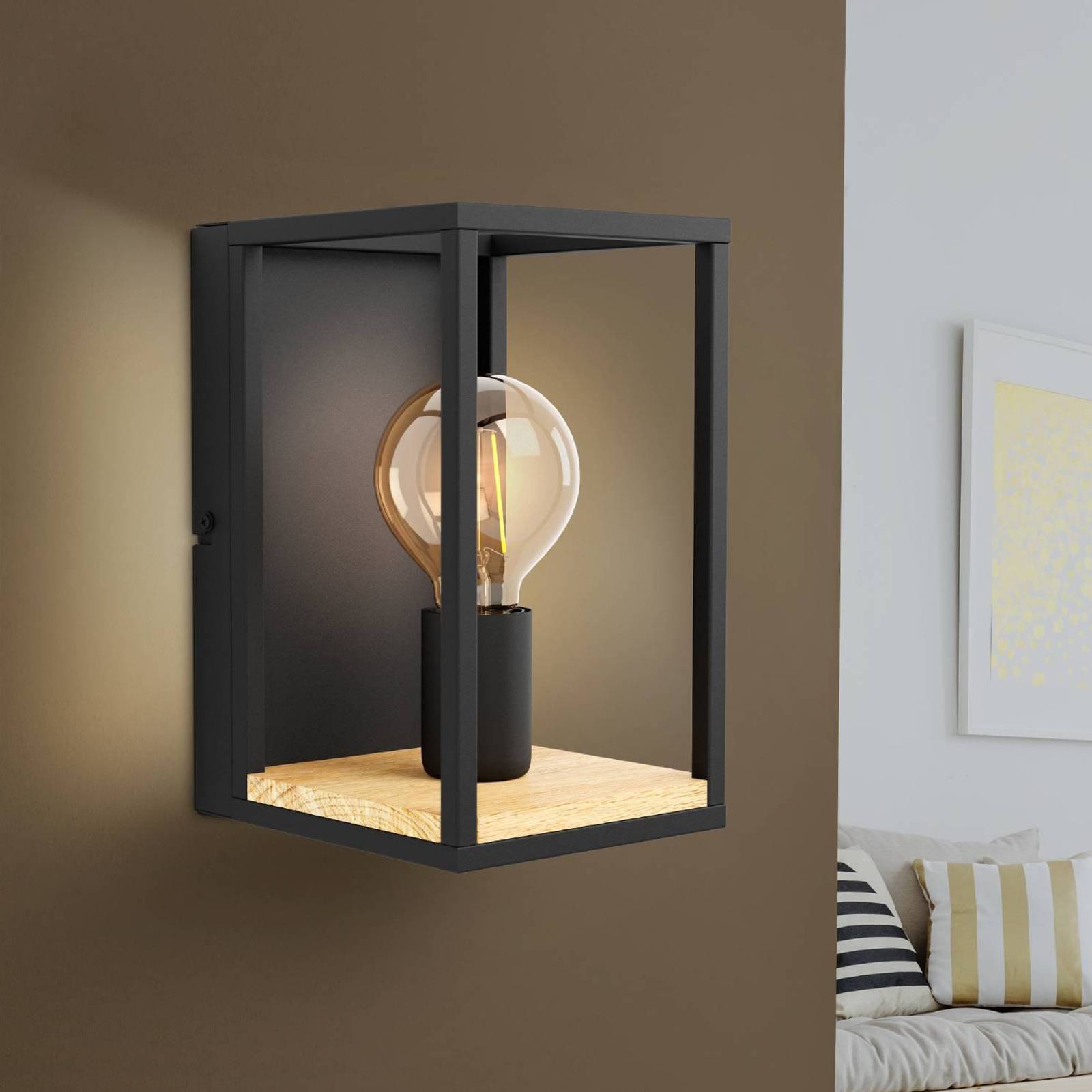 foto del prodotto eglo applique libertad, larghezza 14 cm, nero legno, acciaio