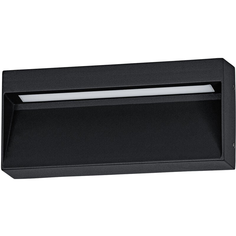 foto del prodotto eglo applique rettangolare esterno maruggio alluminio nero e policarbonato trasp led
