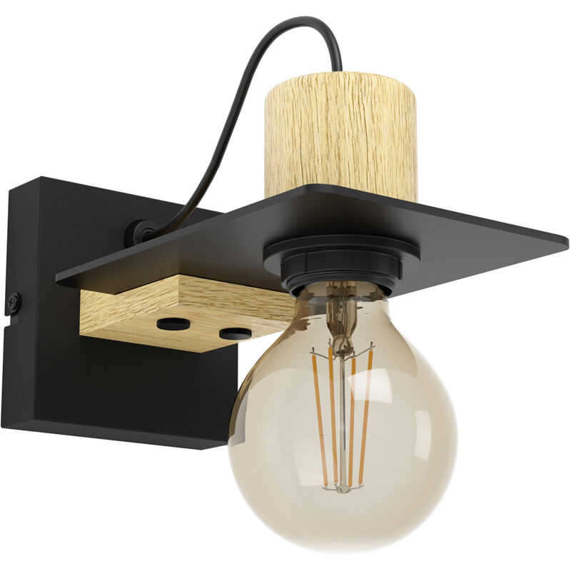 foto del prodotto eglo applique vintage bramerton acciaio nero 1 luce e27