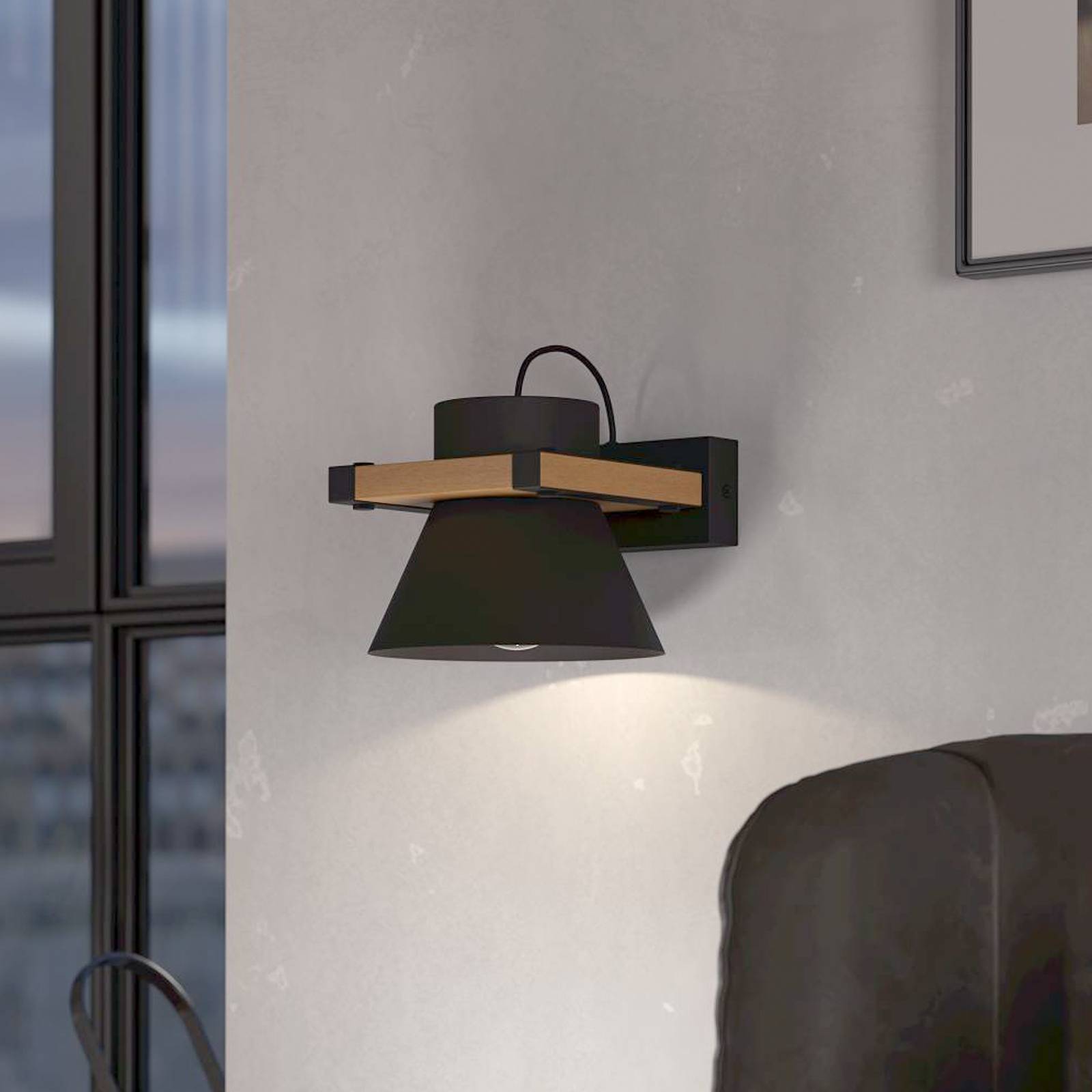 foto del prodotto eglo applique vintage maccles acciaio nero 1 luce e27