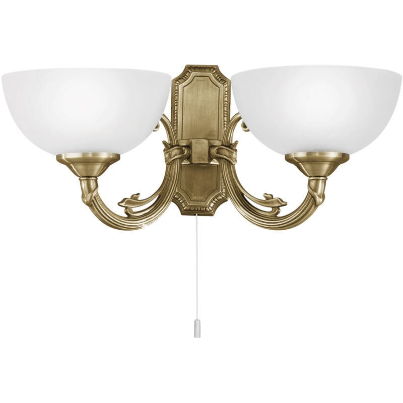 foto del prodotto eglo applique vintage savoy metallo ottone brunito 2 luci e14