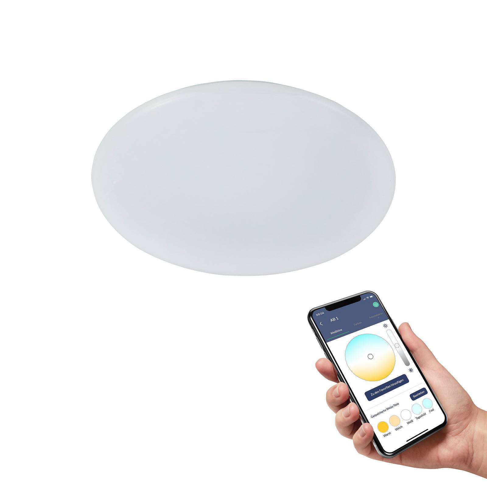 foto del prodotto eglo connect connect totari z plafoniera a led, bianco 38cm
