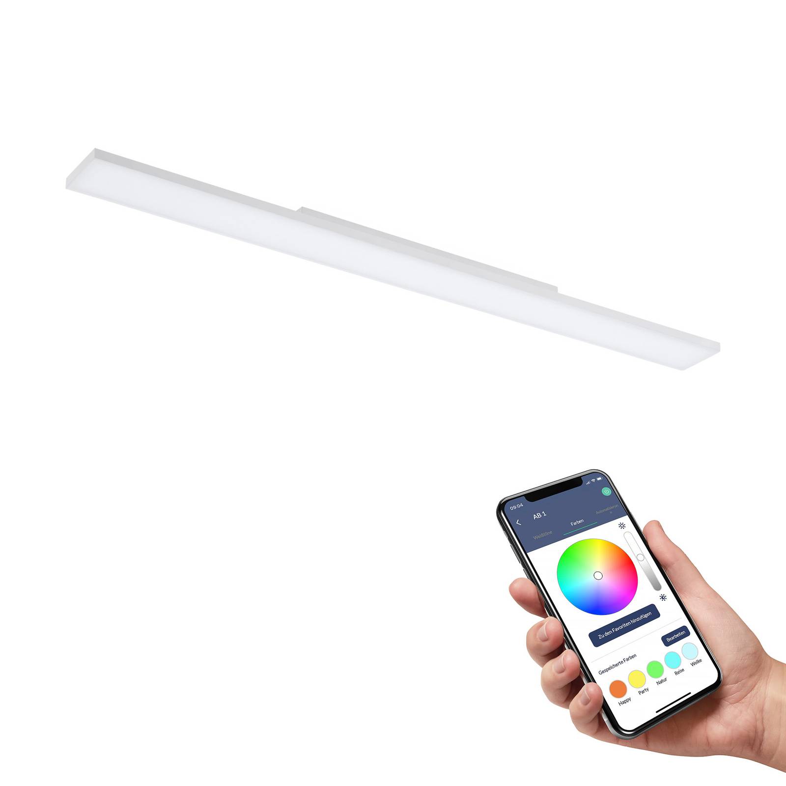 foto del prodotto eglo connect connect turcona z plafoniera a led 120x10cm