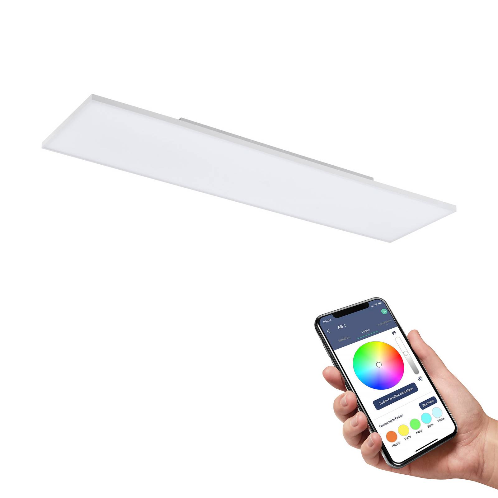 foto del prodotto eglo connect connect turcona z plafoniera a led 120x30cm