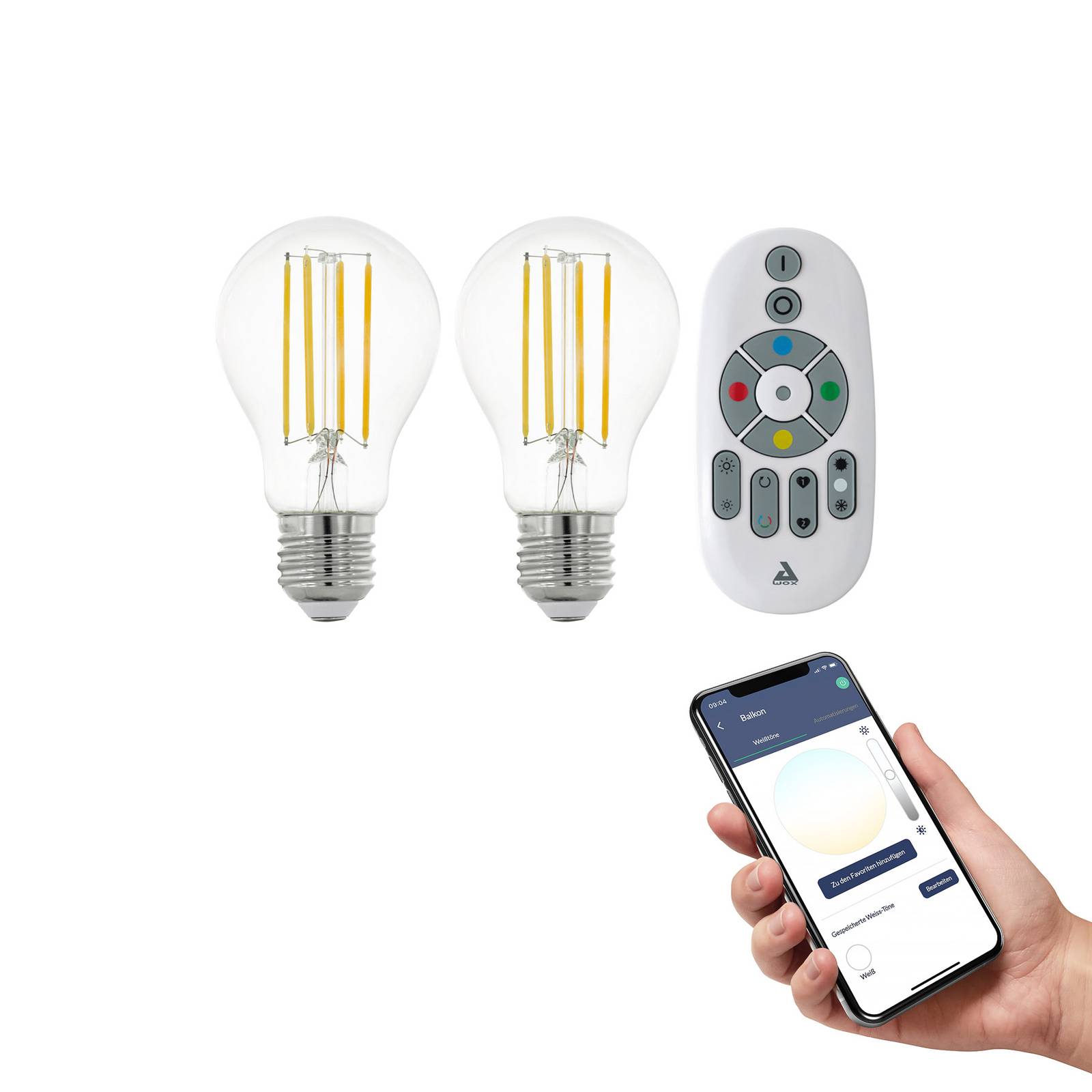 foto del prodotto eglo connect e27 a60 6w 806lm 4.000k, confezione da 2 pezzi