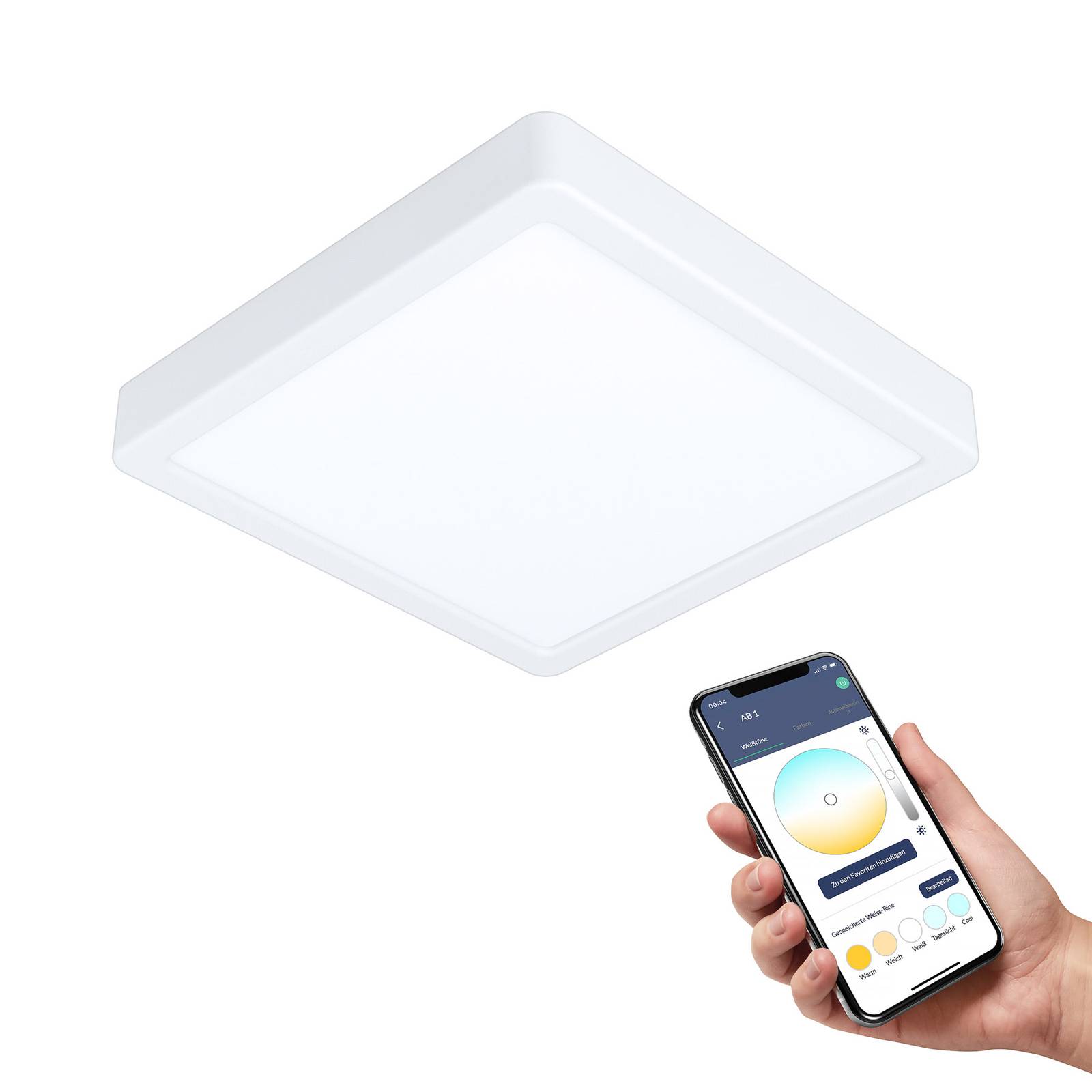 foto del prodotto eglo connect fueva z plafoniera 21x21cm bianco