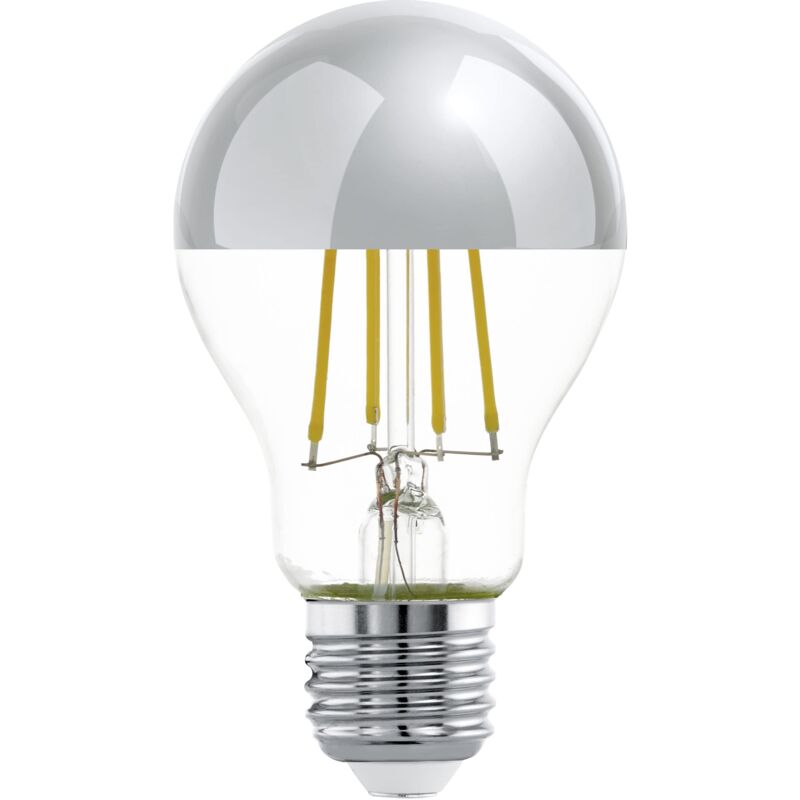 foto del prodotto eglo e27 led, lampadina a specchio color argento, antiabbagliante, 7,5 watt equivalente a 60 watt , 806 lumen, luce bianco caldo, 2700k, con