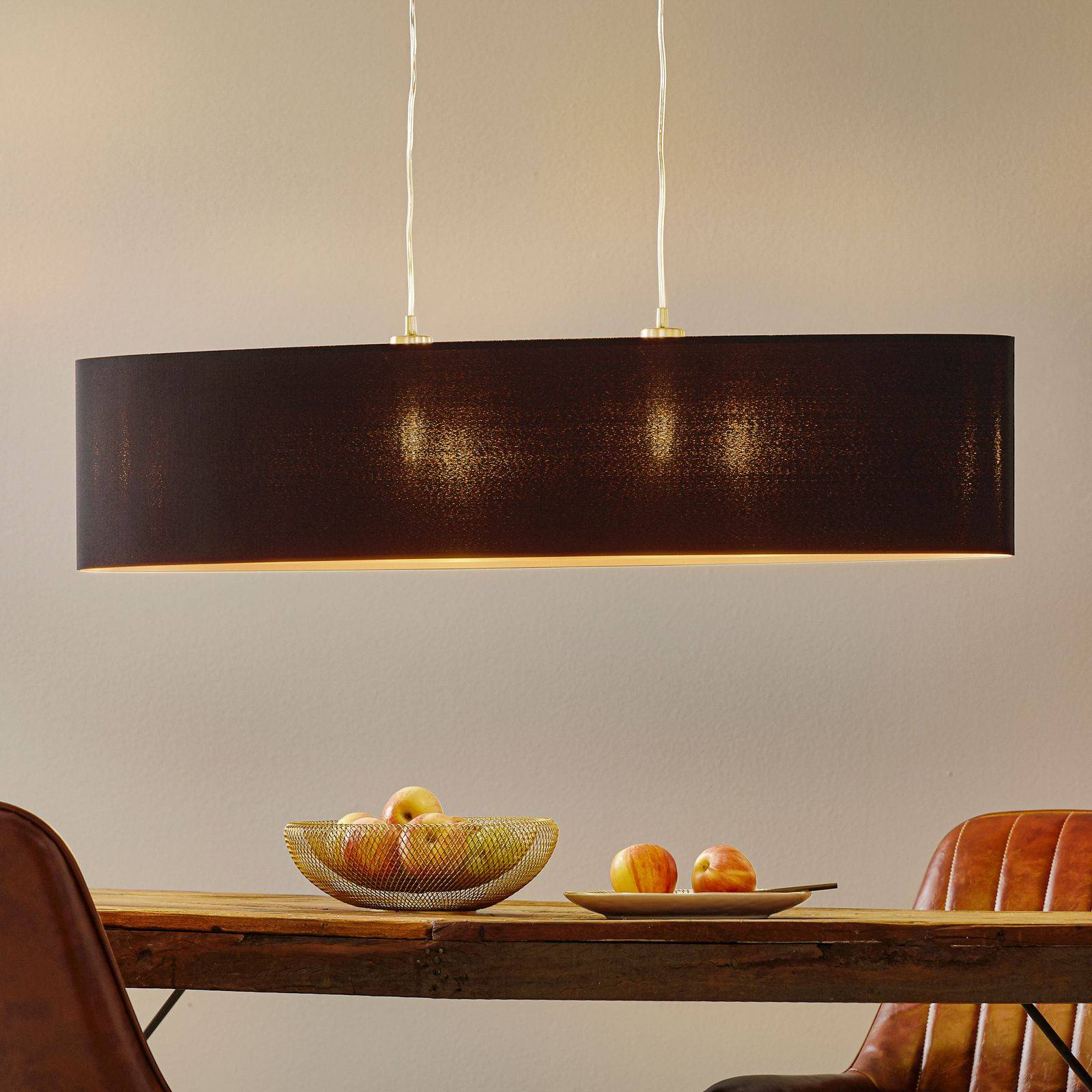 foto del prodotto eglo elegante lampada sosp. di stoffa lecio, oro nero