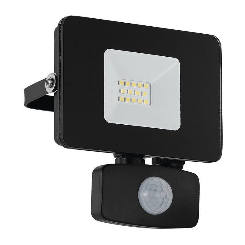 foto del prodotto eglo faretto esterno moderno faedo 3 alluminio nero sensore led h13,5cm