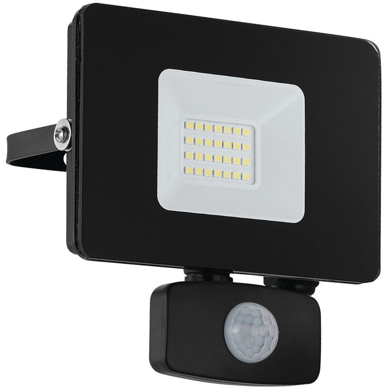 foto del prodotto eglo faretto esterno moderno faedo 3 alluminio nero sensore led h14cm