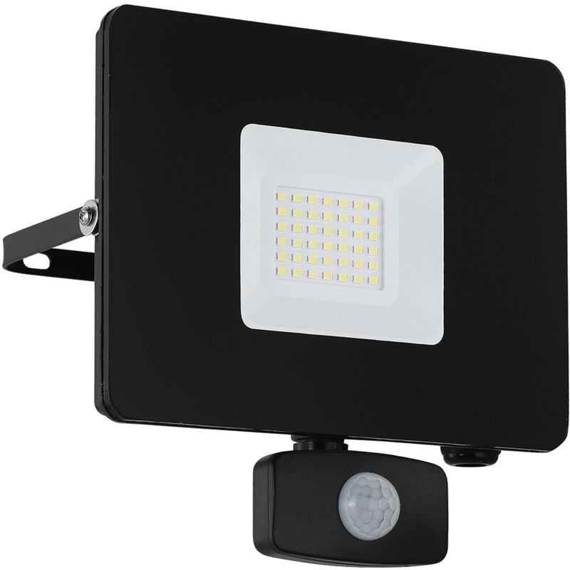 foto del prodotto eglo faretto esterno moderno faedo 3 alluminio nero sensore led h19cm