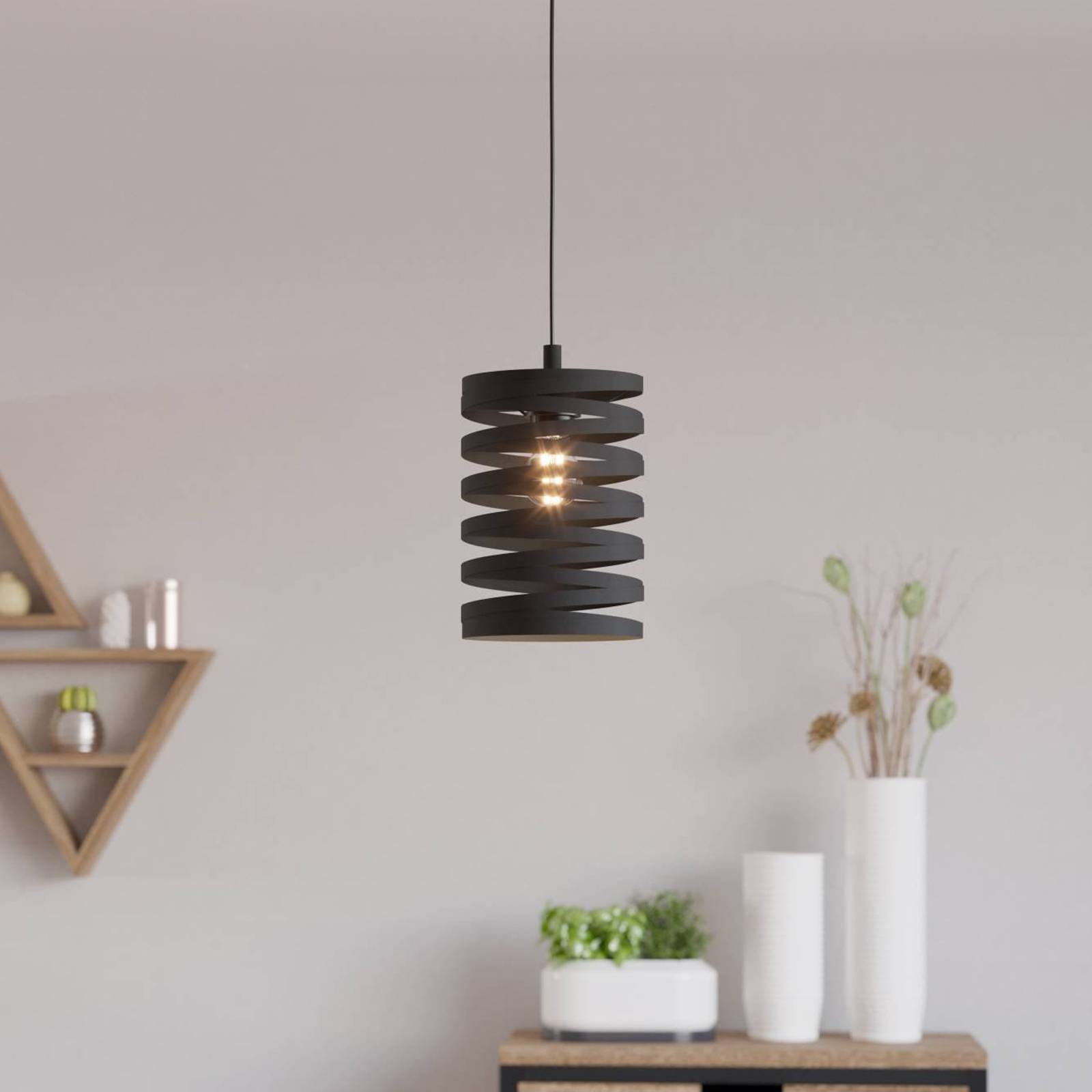 foto del prodotto eglo lampada a sospensione cremella, 18 cm, nero, acciaio