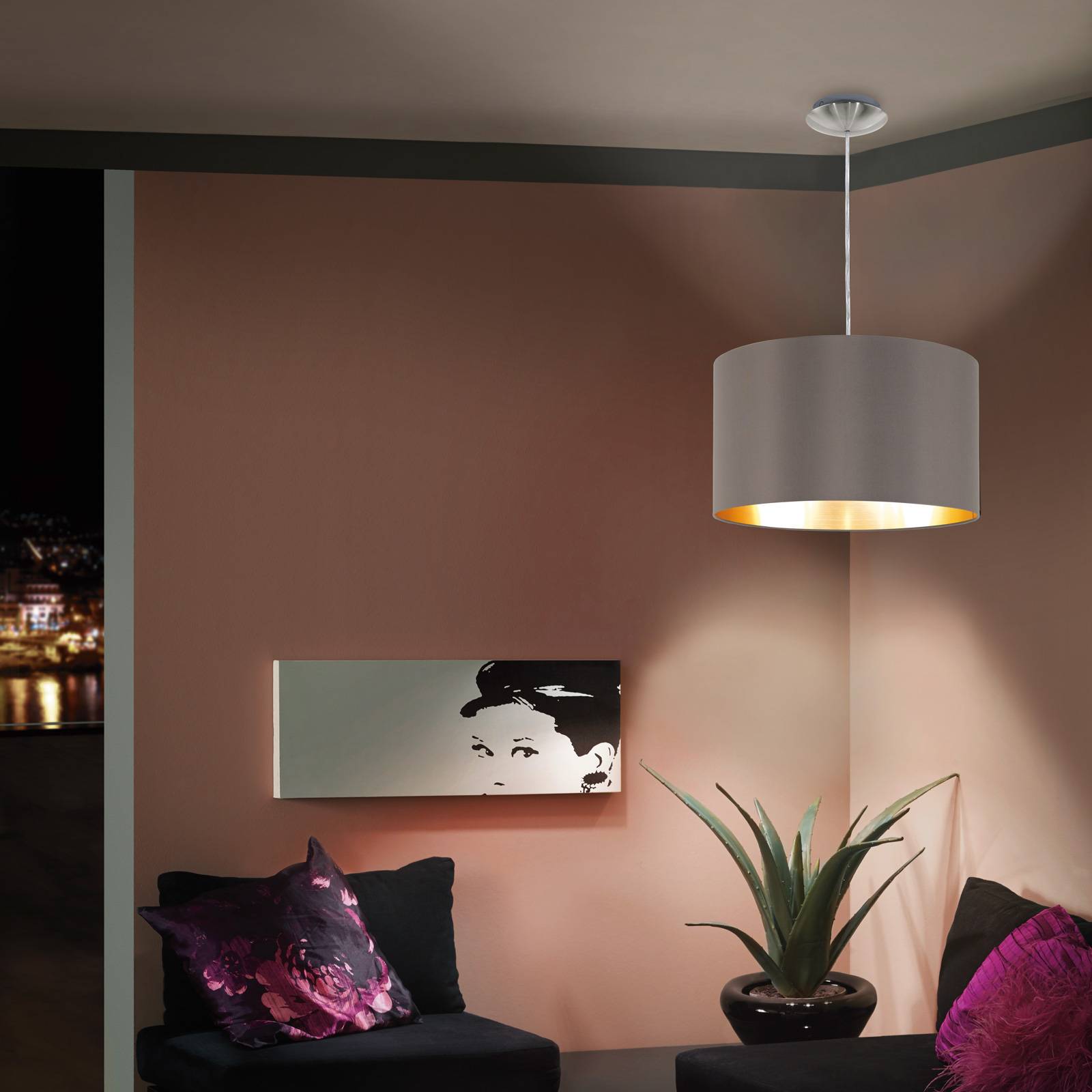 foto del prodotto eglo lampada a sospensione maserlo, cappuccino, 38 cm