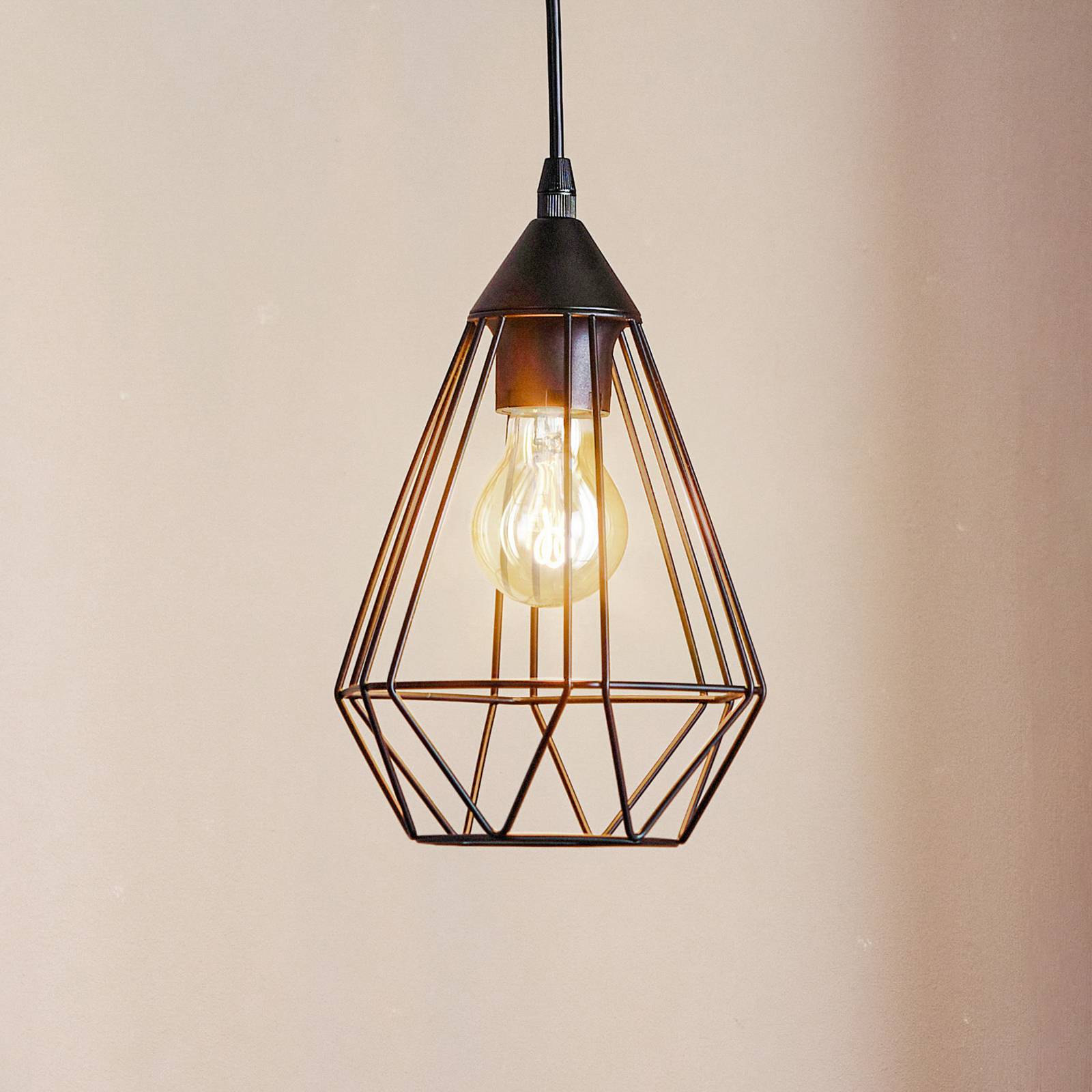 foto del prodotto eglo lampada a sospensione tarbes, 1 luce, 17,5cm, nero