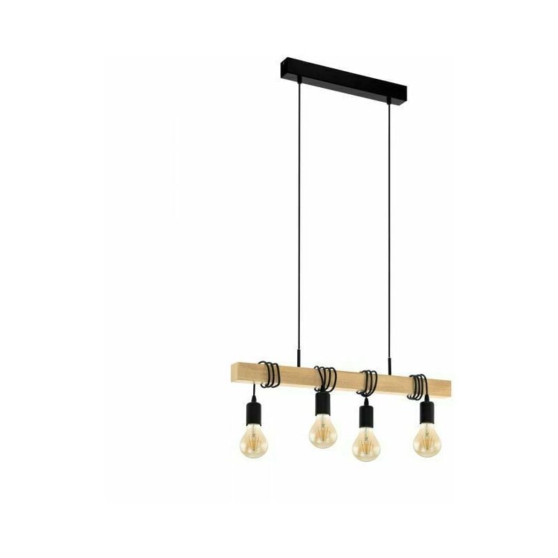 foto del prodotto eglo lampada a sospensione vintage legno lampadine lampadario interno townshend