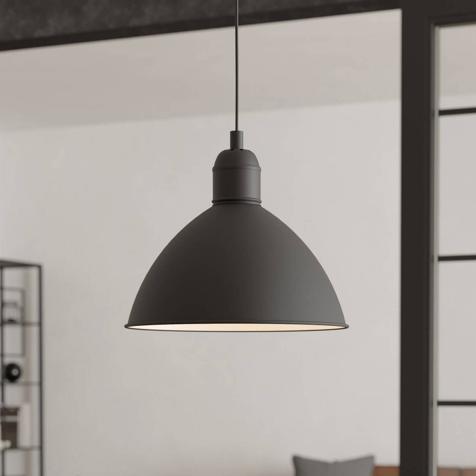 foto del prodotto eglo lampada a sospensione vintage priddy, 1 luce, nero