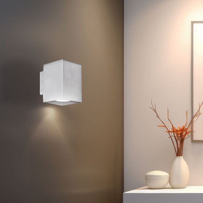 foto del prodotto eglo lampada da parete argento lampada per scale lampada per corridoio lampada per soggiorno lampada da parete, alluminio, downlight, 3w 200lm