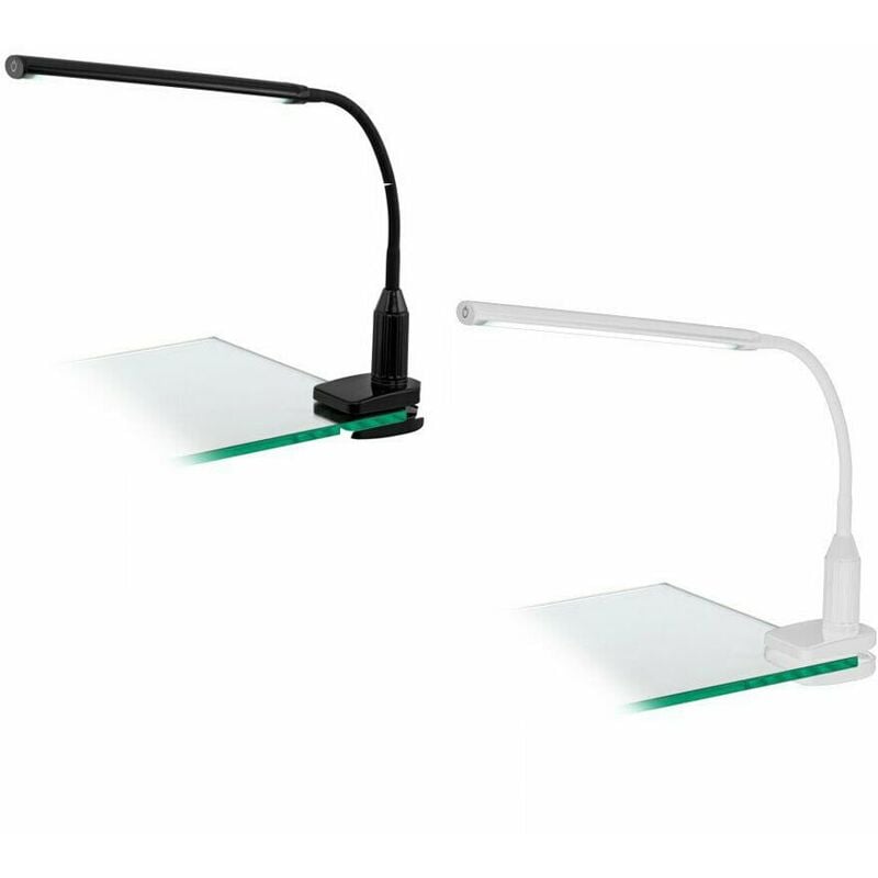 foto del prodotto eglo lampada da scrivania led tavolo ufficio morsetto luce a pinza dimmer laroa colore lampada nero