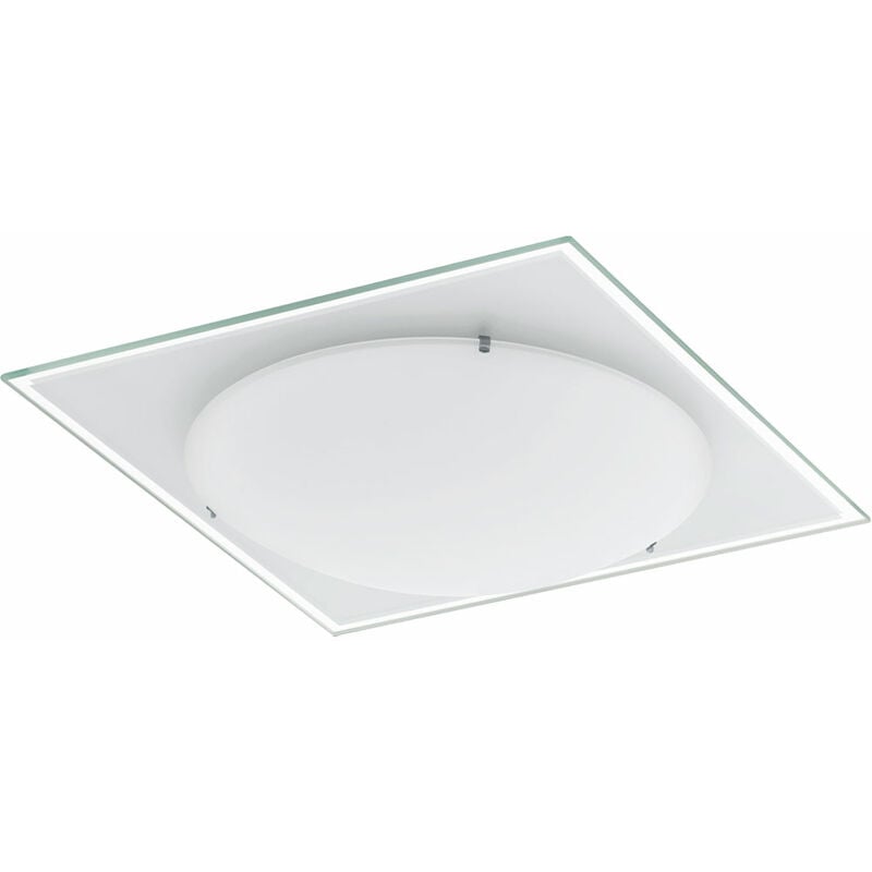 foto del prodotto eglo lampada da soffitto lampada da soggiorno a led con bordo a specchio, 12w 1020lm bianco caldo, lxpxa 30x30x8,5 cm 93415