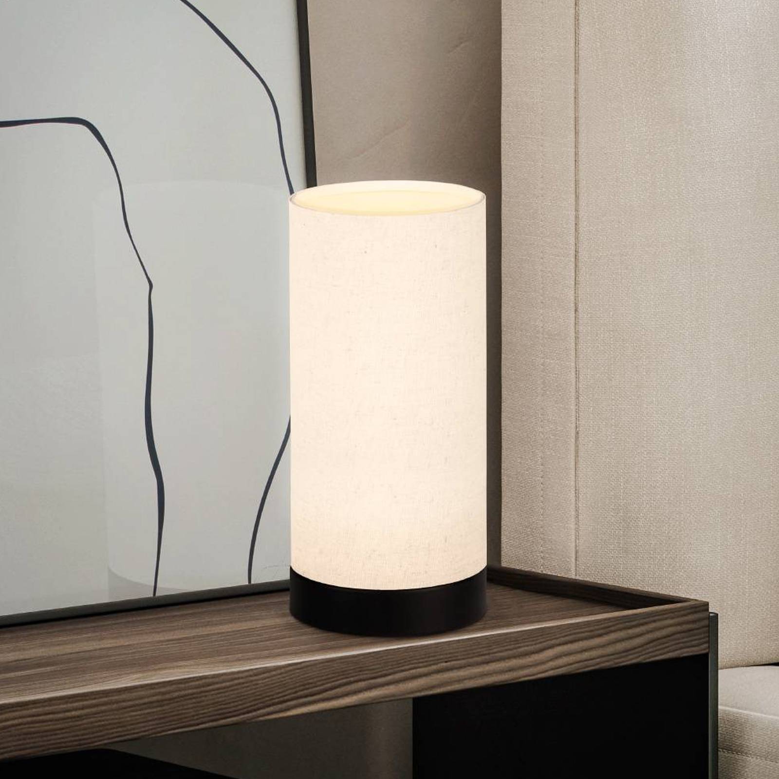 foto del prodotto eglo lampada da tavolo feniglia con lino naturale