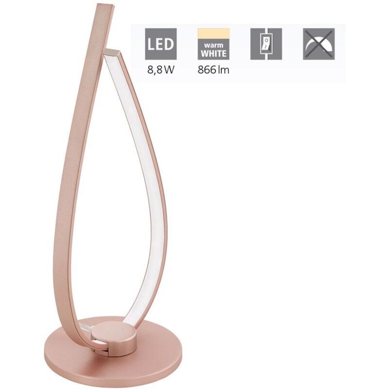 foto del prodotto eglo - lampada da tavolo led in alluminio illuminazione interno oro rosa palozza