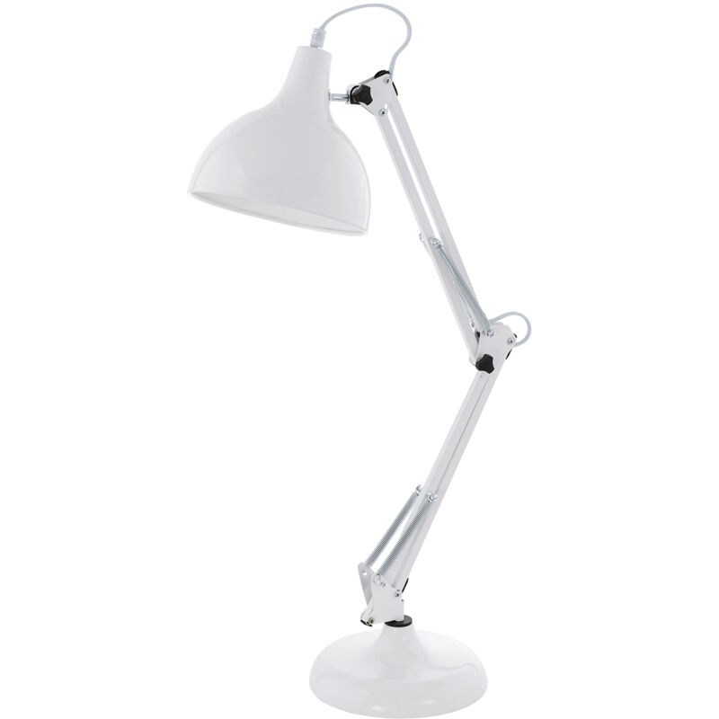 foto del prodotto eglo lampada da tavolo minimal borgillio acciaio bianco 1 luce e27