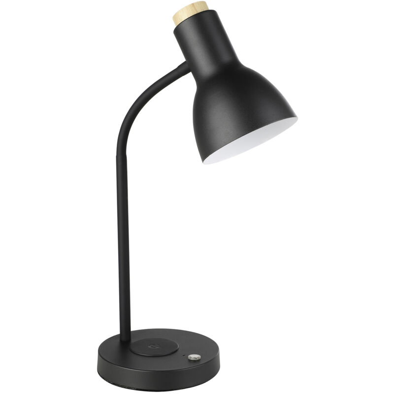 foto del prodotto eglo lampada da tavolo minimal veradal qi acciaio nero luce led integrato 5,5w