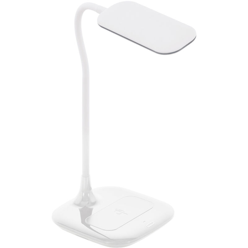 foto del prodotto eglo lampada da tavolo moderna masserie policarbonato bianco luce led integrato 3,4w