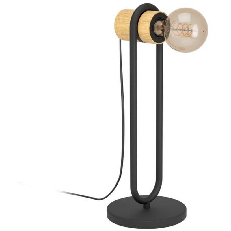 foto del prodotto eglo lampada da tavolo vintage chieveley acciaio nero 1 luce e27