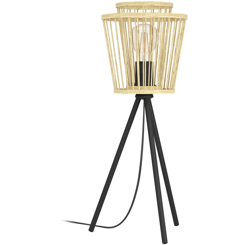 foto del prodotto eglo lampada da tavolo vintage hykeham acciaio nero 1 luce e27