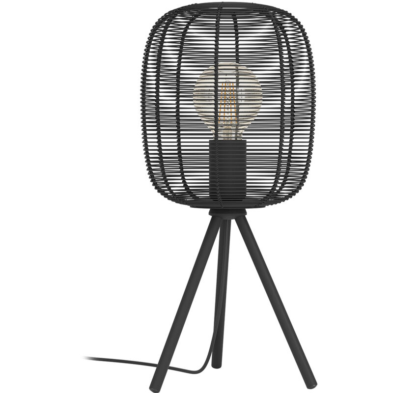foto del prodotto eglo lampada da tavolo vintage rinroe acciaio nero 1 luce e27