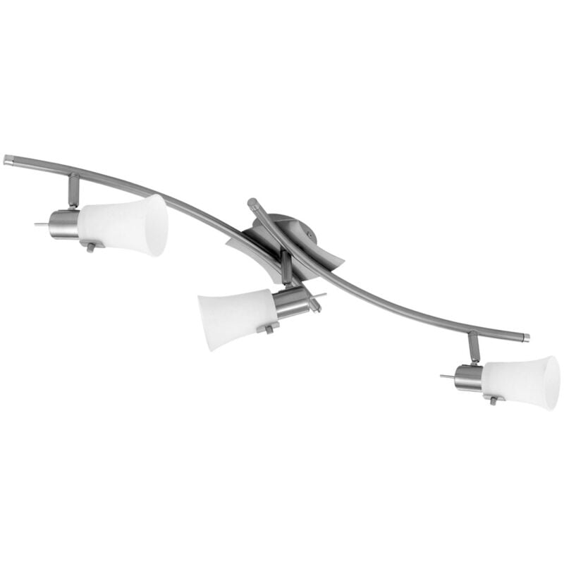 foto del prodotto eglo lampada faretto a soffitto orientabile acciaio vetro satinato ip20 90403
