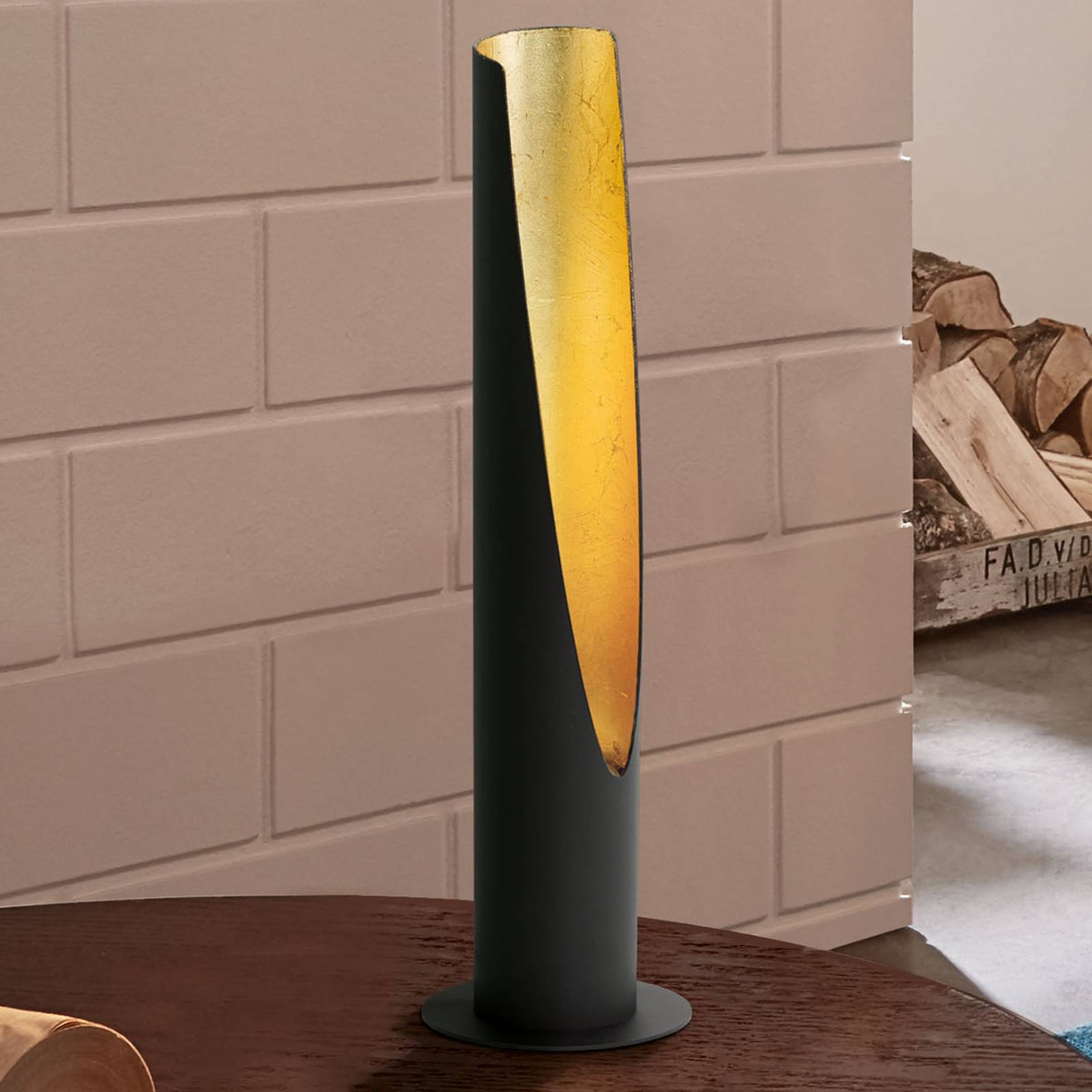foto del prodotto eglo lampada led da tavolo barbotto in nero oro
