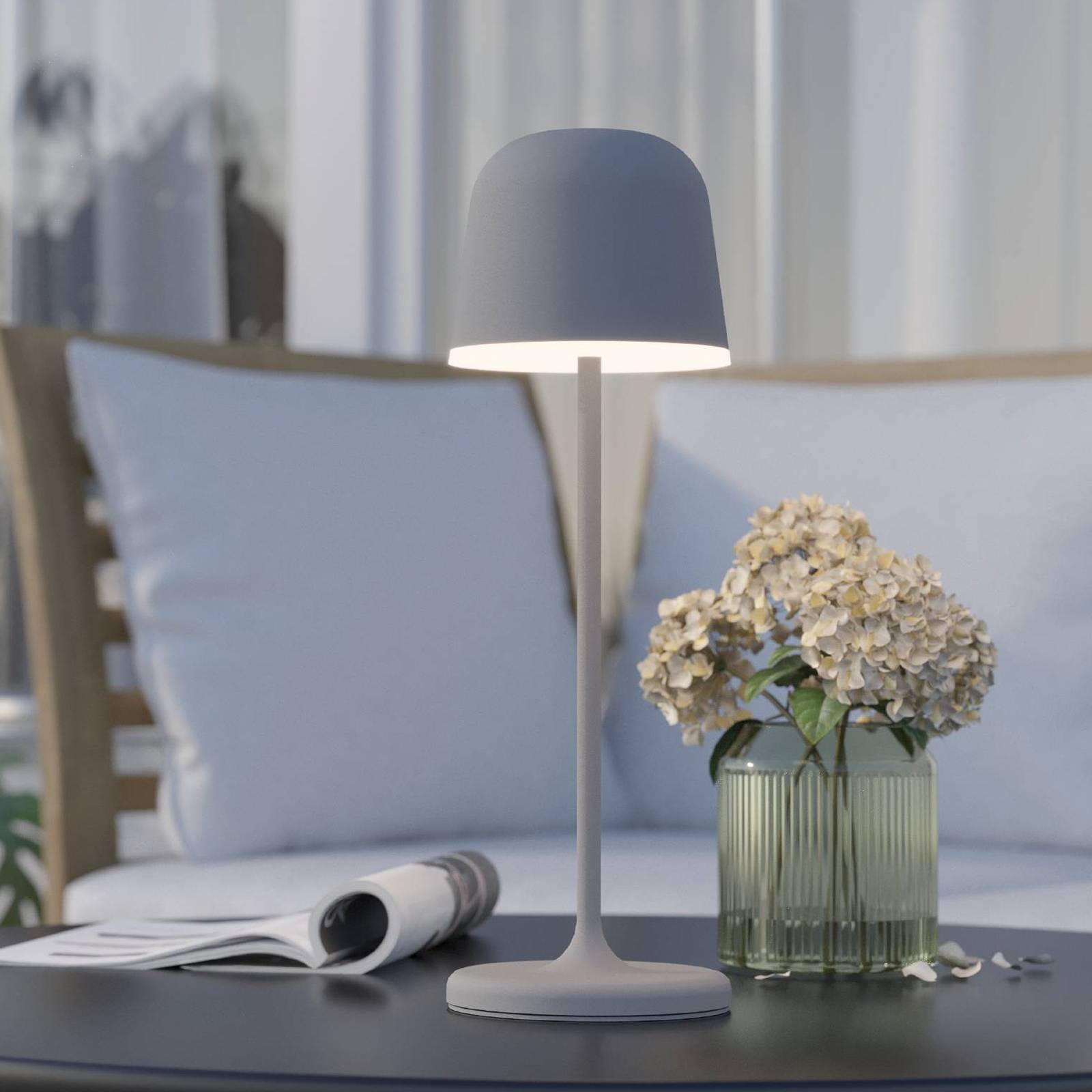 foto del prodotto eglo lampada led da tavolo mannera con accu, grigio