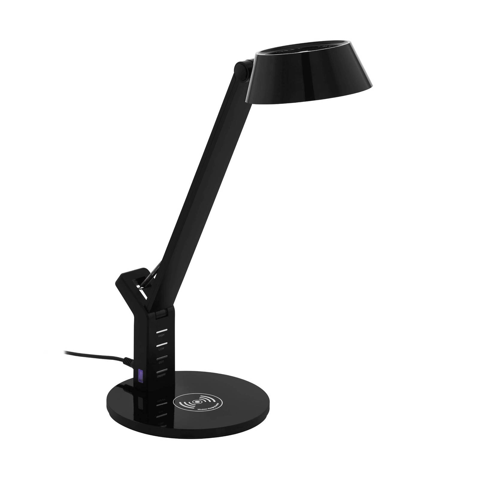 foto del prodotto eglo lampada led tavolo banderalo cct dimming qi nero