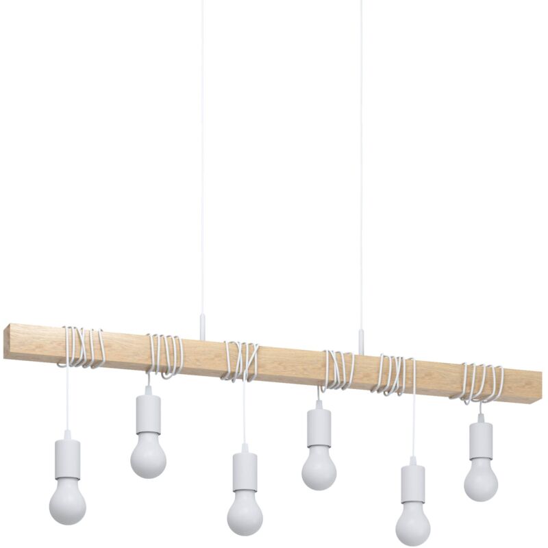 foto del prodotto eglo - lampada sospensione in legno townshend 6 lampadine soffitto