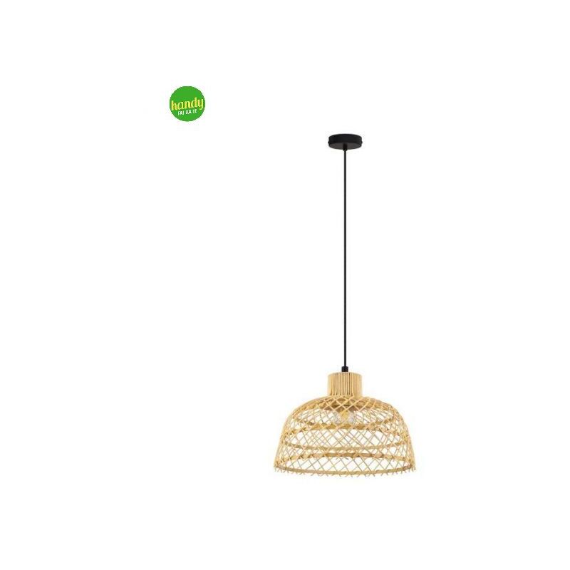 foto del prodotto eglo lampada sospesa ausnby 1xe27 nero legno naturale