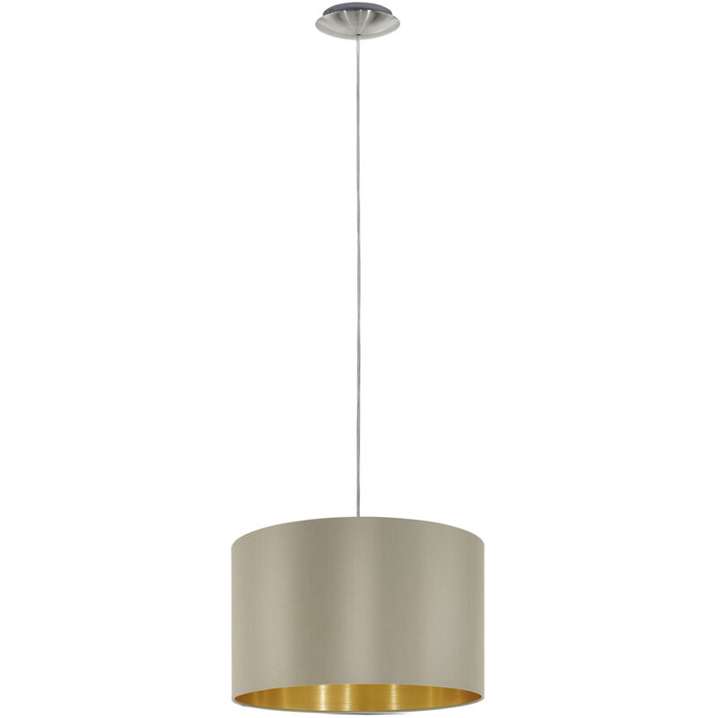 foto del prodotto eglo lampadario a sospensione contemporaneo maserlo acciaio nichel tortora 1 luce e27