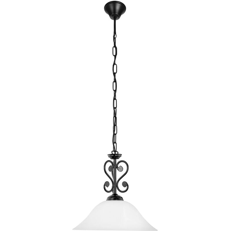 foto del prodotto eglo lampadario a sospensione contemporaneo murcia acciaio nero vetro 1 luce e27