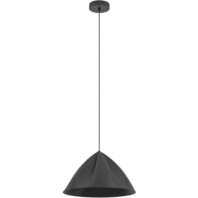 foto del prodotto eglo lampadario a sospensione minimal podere acciaio nero 1 luce e27
