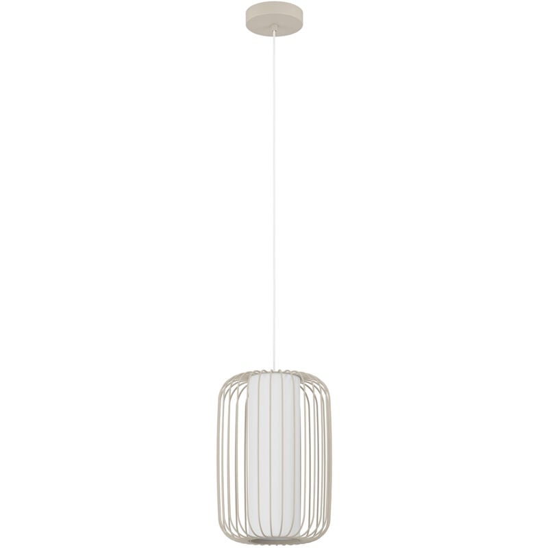 foto del prodotto eglo lampadario a sospensione minimal terrarosa piccolo acciaio sabbia 1 luce e27